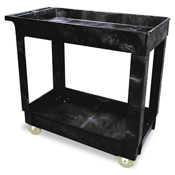 Rubbermaid® Commercial Service-utility Cart, Two-shelf, 34.13w X 17.38d X 32.38h, Black freeshipping - TVN Wholesale